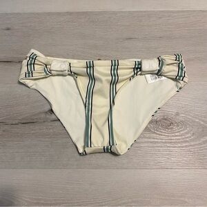 NWT Juan De Dios Maria Swim Bottom / Aqua Stripes - Ivory, Medium